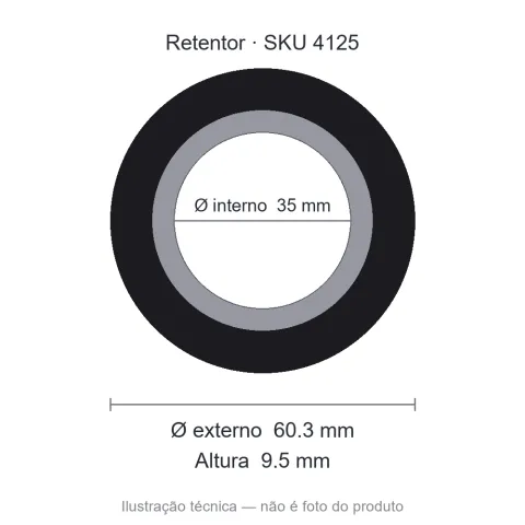 Retentor Agrícola 35 mm x 60,3 mm x 9,5 mm - 02304 BR 35x60,3x9,5