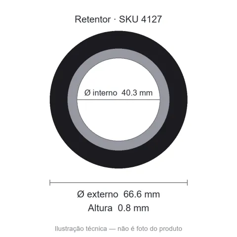 Retentor 40,3 mm x 66,6 mm x 0,8 mm - 02305 BAG 40,30x66,60x0,80x6,70