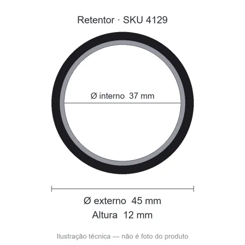 Retentor 37 mm x 45 mm x 12 mm - 02737 37x45x12