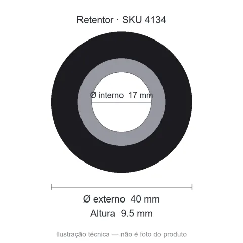 Retentor 17 mm x 40 mm x 9,5 mm - 5266 17x40x9,5