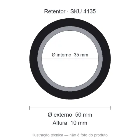 Retentor 35 mm x 50 mm x 10 mm - 5296 35x50x10