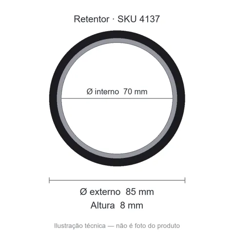 Retentor 70 mm x 85 mm x 8 mm - 02398 BAGS 70x85x8