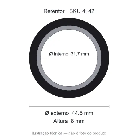 Retentor 31,7 mm x 44,5 mm x 8 mm - 31,70x44,50x8 00343 BR