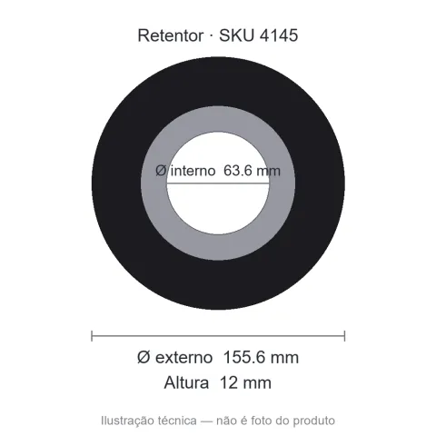 Retentor 63,6 mm x 155,6 mm x 12 mm - 63,60x155,60x12 2033