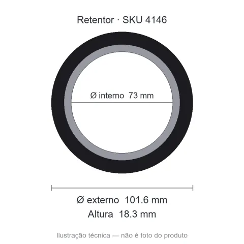Retentor 73 mm x 101,6 mm x 18,3 mm - 02036 73x101,6x18,30