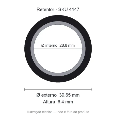 Retentor 28,6 mm x 39,65 mm x 6,4 mm - 00581 28,6x39,65x6,4