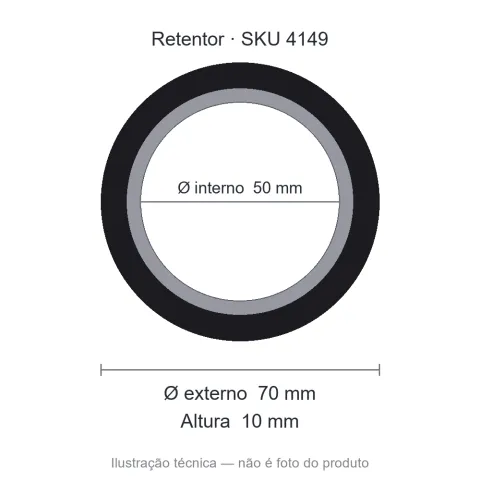 Retentor 50 mm x 70 mm x 10 mm - 00582 Bragge 50x70x10