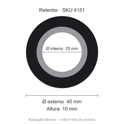 Retentor 25 mm x 45 mm x 10 mm SAV 25x45x10 5163