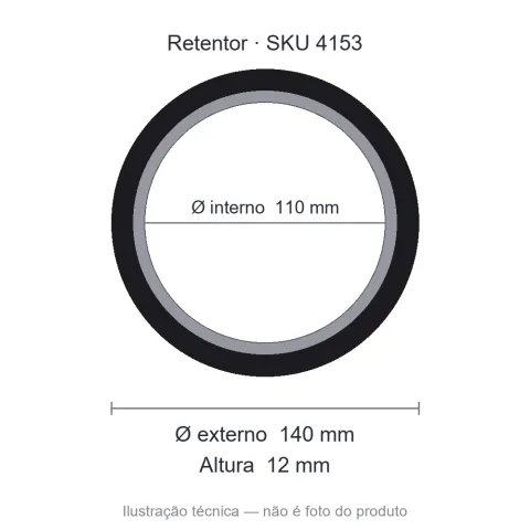 Retentor 110 mm x 140 mm x 12 mm - 5172 BGE 110x140x12/13