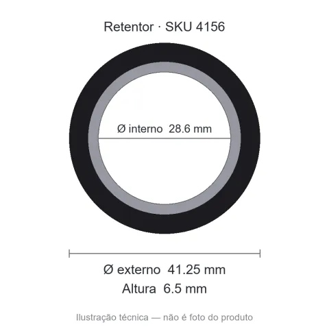 Retentor 28,6 mm x 41,25 mm x 6,5 mm - 5498 BAG 28,6x41,25x6,5
