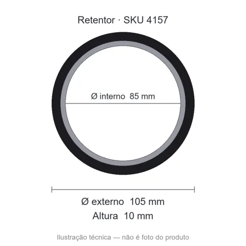 Retentor 85 mm x 105 mm x 10 mm - 02801 BAF 85x105x10