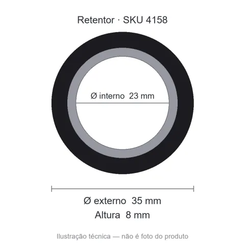 Retentor 23 mm x 35 mm x 8 mm - 02837 BAGF 23x35x8
