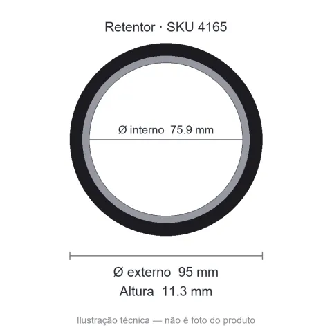 Retentor 75,9 mm x 95 mm x 11,3 mm - 01856 BRGP 75,9x95x11,3
