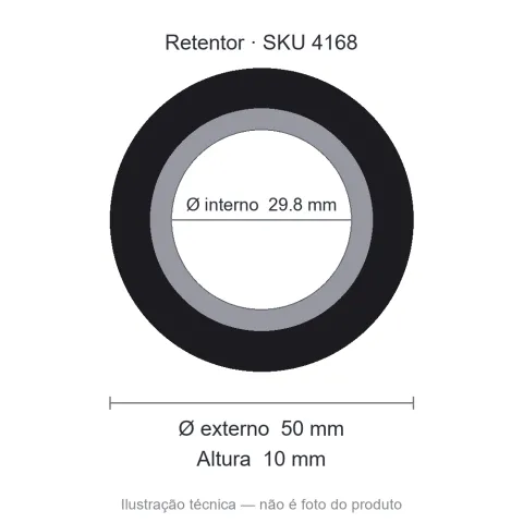 Retentor 29,8 mm x 50 mm x 10 mm - 6472 Bagep 29,8x50x10