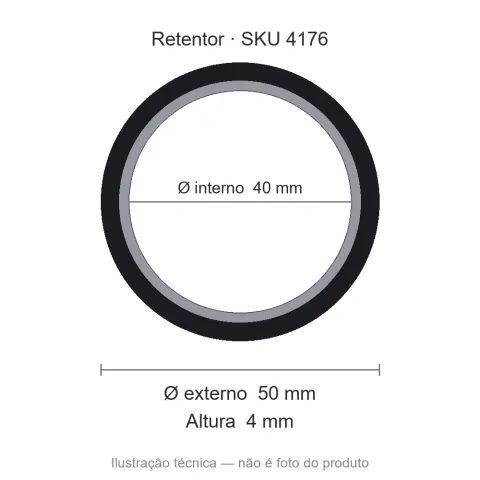 Retentor 40 mm x 50 mm x 4 mm - 40x50x4 6276 GA