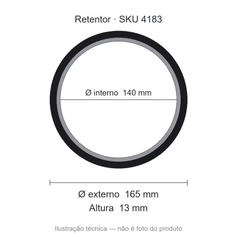 Retentor 140 mm x 165 mm x 13 mm - 02983 BRO 140x165x13