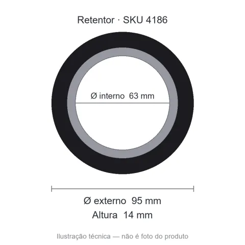 Retentor 63 mm x 95 mm x 14 mm - 63x95x14 BA