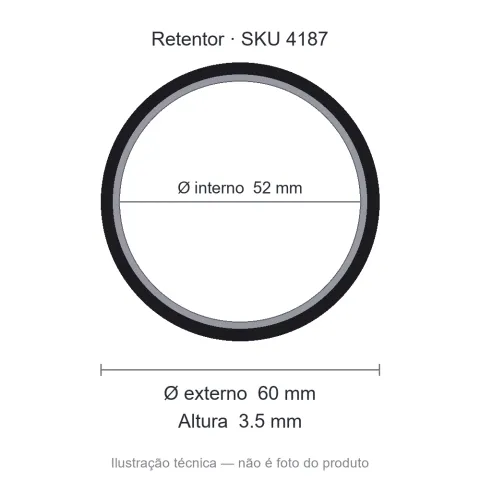 Retentor 52 mm x 60 mm x 3,5 mm - 7032 GAGE 52x60x3,5/6