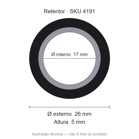 Retentor 17 mm x 26 mm x 5 mm SAV 17x26x5 7408 NBR
