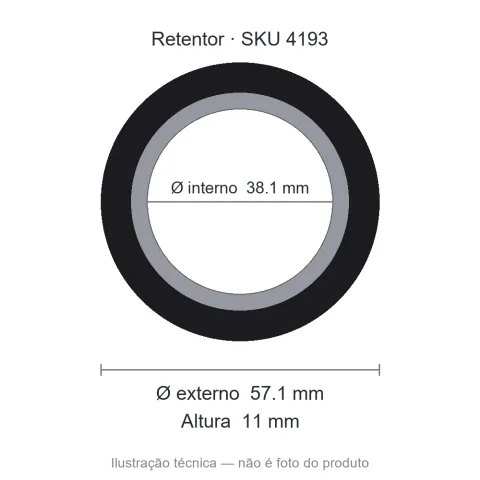 Retentor 38,1 mm x 57,1 mm x 11 mm - 38,1x57,1x11 00254 BAO