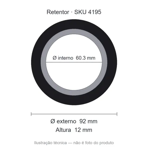 Retentor 60,3 mm x 92 mm x 12 mm - 60,3x92x12 5046 BAG