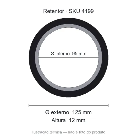 Retentor 95 mm x 125 mm x 12 mm - 95x125x12 5048 B