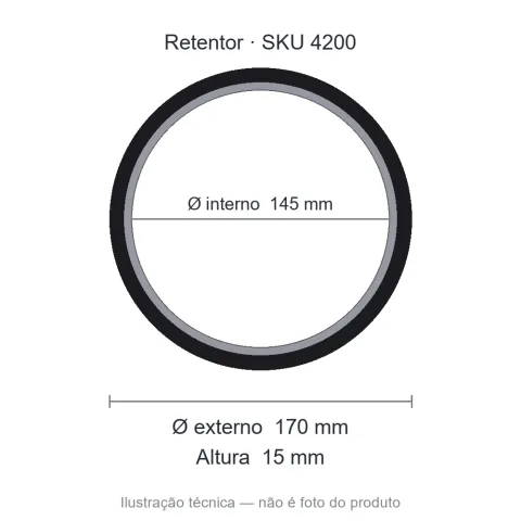 Retentor 145 mm x 170 mm x 15 mm - 145x170x15 07281 BAE