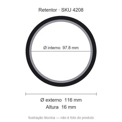 Retentor 97,8 mm x 116 mm x 16 mm - 02060 97,8x116x16