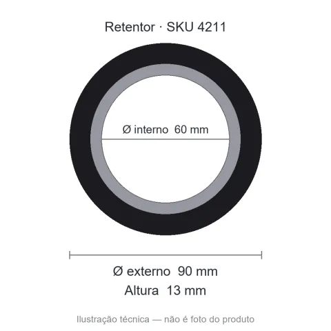 Retentor 60 mm x 90 mm x 13 mm - 60x90x13 5883 A