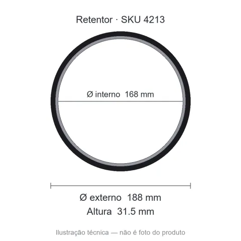 Retentor 168 mm x 188 mm x 31,5 mm - 5176 168x188x31,50 BAG
