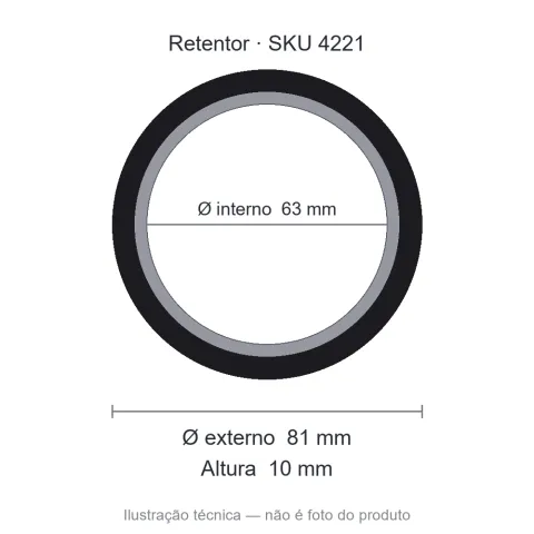 Retentor 63 mm x 81 mm x 10 mm - 01408 BA 63x81x10