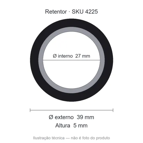 Retentor 27 mm x 39 mm x 5 mm - 7322 27x39x5