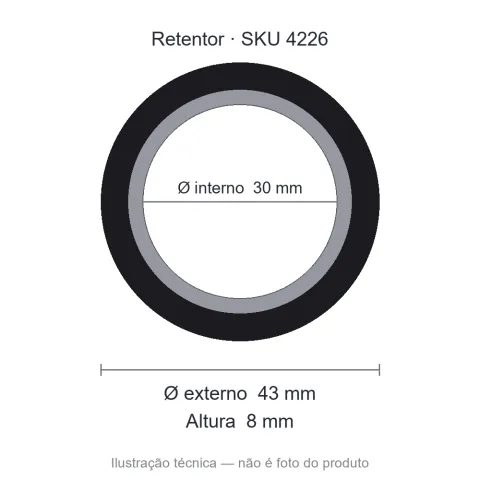 Retentor 30 mm x 43 mm x 8 mm - 5974 30x43x8 BRAF