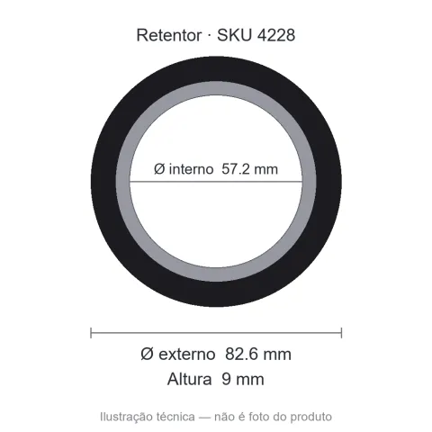 Retentor 57,2 mm x 82,6 mm x 9 mm - 02512 57,2x82,6x9/14 Brgep