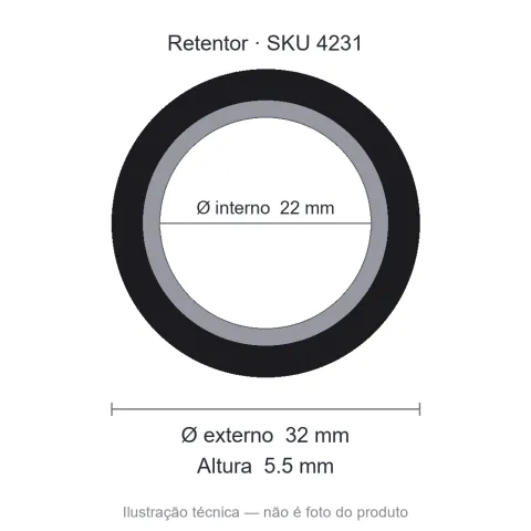 Retentor 22 mm x 32 mm x 5,5 mm - 01727 BR 22x32x5,5