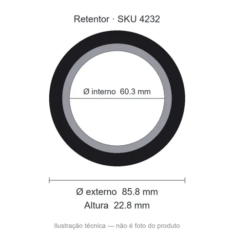 Retentor 60,3 mm x 85,8 mm x 22,8 mm - 60,3x85,8x22,8 5247 BABE