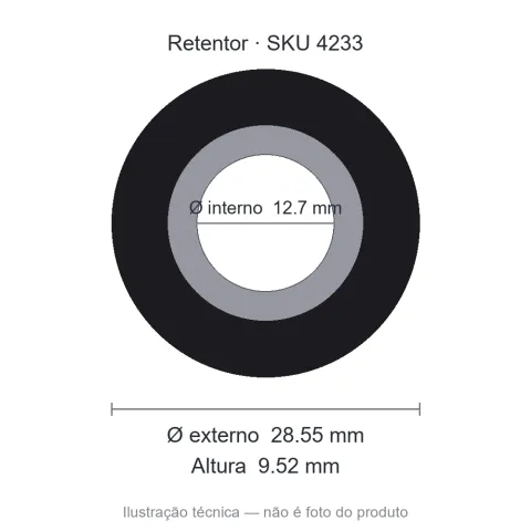 Retentor 12,7 mm x 28,55 mm x 9,52 mm - 12,7x28,55x9,52 5243