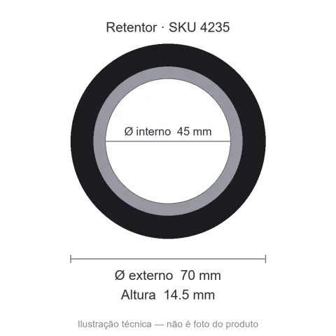 Retentor 45 mm x 70 mm x 14,5 mm - 45x70x14,50 3268