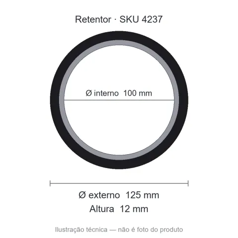 Retentor 100 mm x 125 mm x 12 mm - 5361 100x125x12