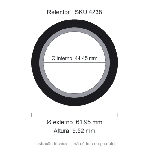 Retentor 44,45 mm x 61,95 mm x 9,52 mm - 5792 44,45x61,95x9,52