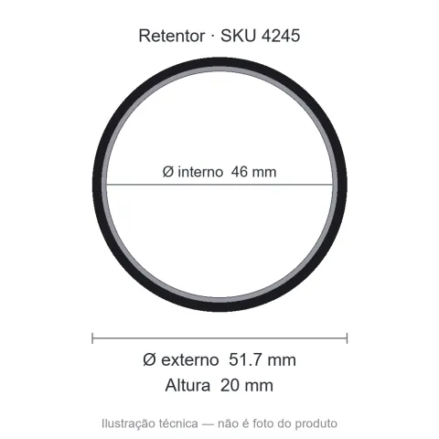 Retentor 46 mm x 51,7 mm x 20 mm - 46x51,70x20,00 10026