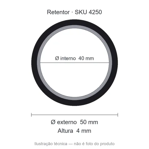 Retentor 40 mm x 50 mm x 4 mm - 40x50x4 6276
