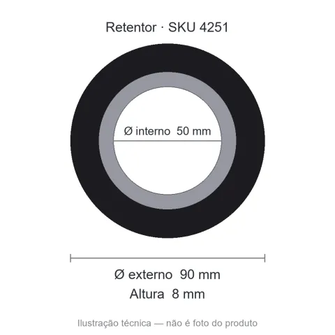 Retentor 50 mm x 90 mm x 8 mm - 6121 50x90x8 MAR