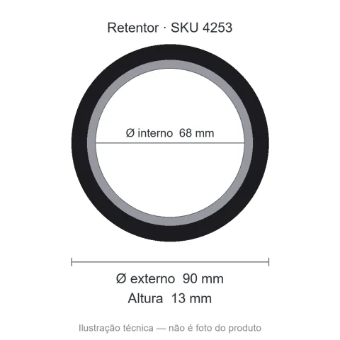 Retentor 68 mm x 90 mm x 13 mm - 0126 BAGF 68x90x13