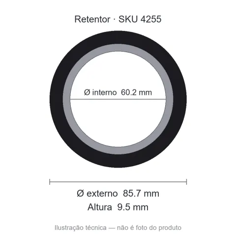 Retentor Agrícola 60,2 mm x 85,7 mm x 9,5 mm - 01755 BA 60,2x85,7x9,5