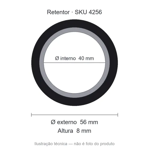 Retentor 40 mm x 56 mm x 8 mm - 01759 GR 40x56x8