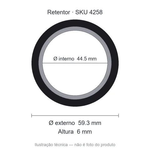 Retentor 44,5 mm x 59,3 mm x 6 mm - 01756 GGO 44,50x59,30x6