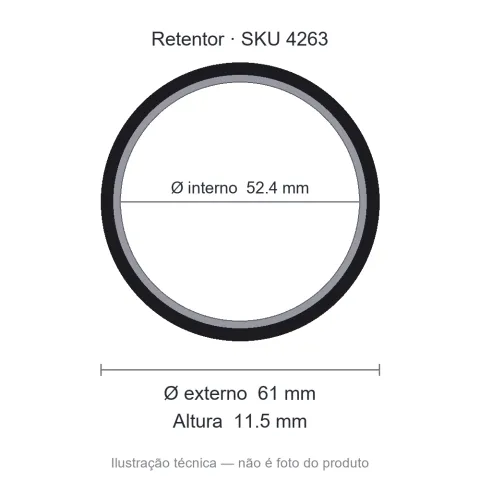 Retentor 52,4 mm x 61 mm x 11,5 mm - 01796 MA 52,40x61x11,50