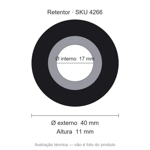 Retentor 17 mm x 40 mm x 11 mm - 01799 BRX 17x40x11