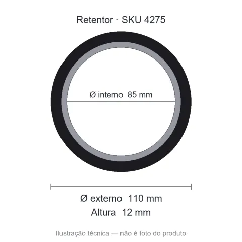 Retentor 85 mm x 110 mm x 12 mm - 85x110x12 BR 01767